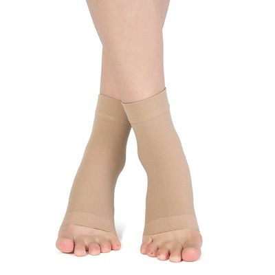 LTLCLZ 1Pair Plantar Fasciitis Socks Sleeves Compression Socks for Ankle Support Injury Recovery Eases Swelling Women Men,Flesh,XL