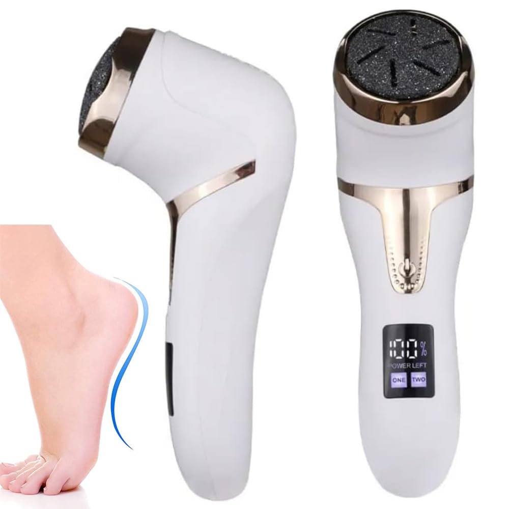 Electric Callus Remover, Portable Rechargeable Foot Grinder with 3 Grinding Heads, Waterproof Electric Foot File, Professional Pedicure Foot Care Tools for Dead Hard Cracked Dry Skin and Calluses