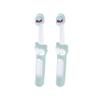 MAM Baby's Brush Set of 2, Baby Toothbrush with Short Handle for Easy Hold, Children's Toothbrush for Gentle Teeth Cleaning, from 6+ Months, Turquoise view 1