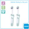 MAM Baby's Brush Set of 2, Baby Toothbrush with Short Handle for Easy Hold, Children's Toothbrush for Gentle Teeth Cleaning, from 6+ Months, Turquoise view 3
