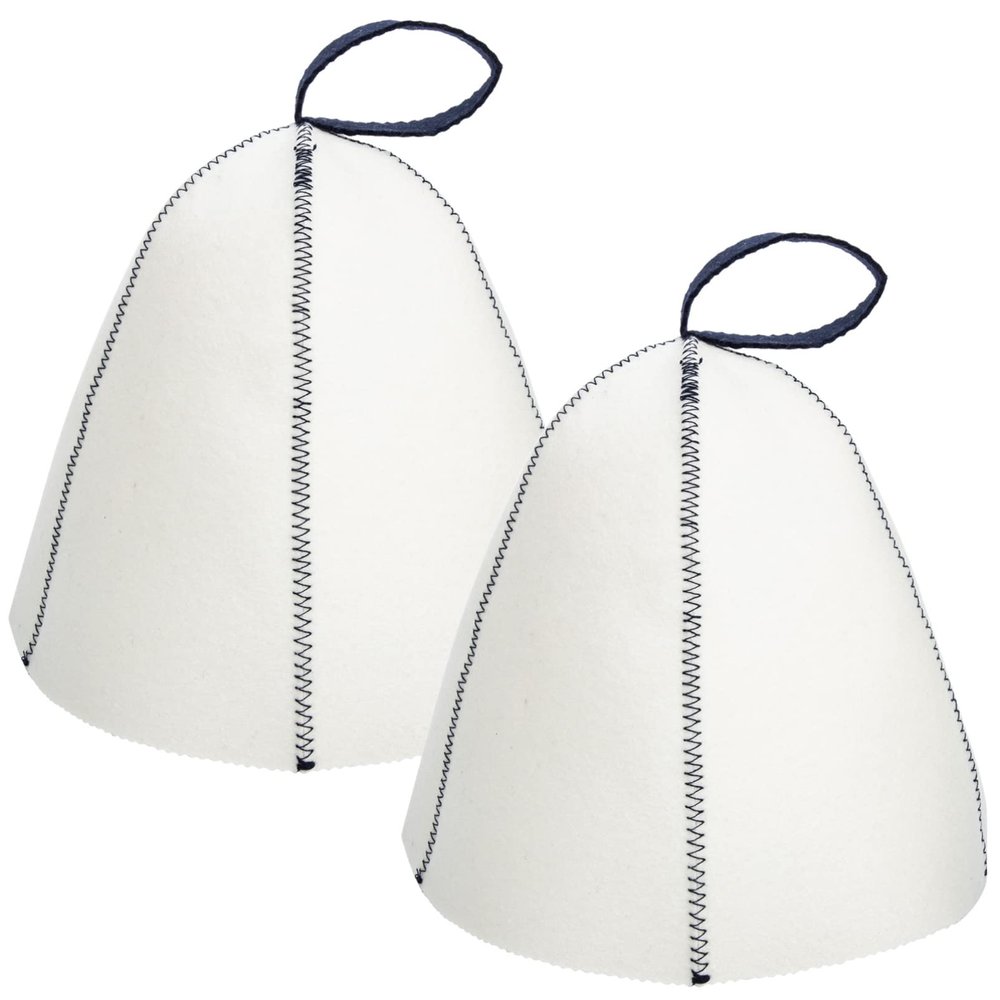 LALAFINA 2pcs Thickened Felt Sauna Hat for Heat Insulation Breathable Design for Sauna Use for Women Beauty Salon Sessions