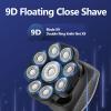 Bald Mens Shaver, 9D Cordless Rotary Shaver, USB Rechargeable Beauty Shaver Set for Wet and Dry Shaving view 2