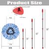 ANREKEYH Spin Mop Head, Base, Handle Replacement for O-ceda EasyWring RinseClean Microfiber Spin Mop, 2 Microfiber Mop Refills, 1 Triangle Mop Head Cover and 30-58in Mop Handle (Blue (2-Tank System)) view 4