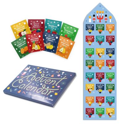 Acorus Tea Advent Calendar 2025 Women and Men, 24 Advent Calendar Tea Bags Individually Wrapped for Christmas Countdown, Fruit Tea Advent Calendar 2025, 8 Christmasy flavors