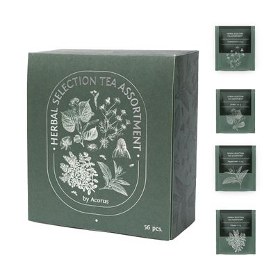 ACORUS | Herbal Selection Tea Assortment | Natural Tea Gift Set of 4 Flavours | Discover The Quality Of Teas | Gift Set For Various Occasions | Large Selection - 56 Herbal TeaBags