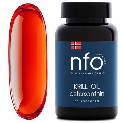NFO Omega 3 Krill Oil  60 Capsules | Krill Oil with Astaxanthin | Phospholipid Omega 3 | High Absorption