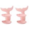 Zerodeko 2pcs Double Plastic Soap Dish Holder Wall Mounted Fish Tail Shape Design for Bathroom Shower Rack Draining view 1