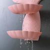 Zerodeko 2pcs Double Plastic Soap Dish Holder Wall Mounted Fish Tail Shape Design for Bathroom Shower Rack Draining view 2