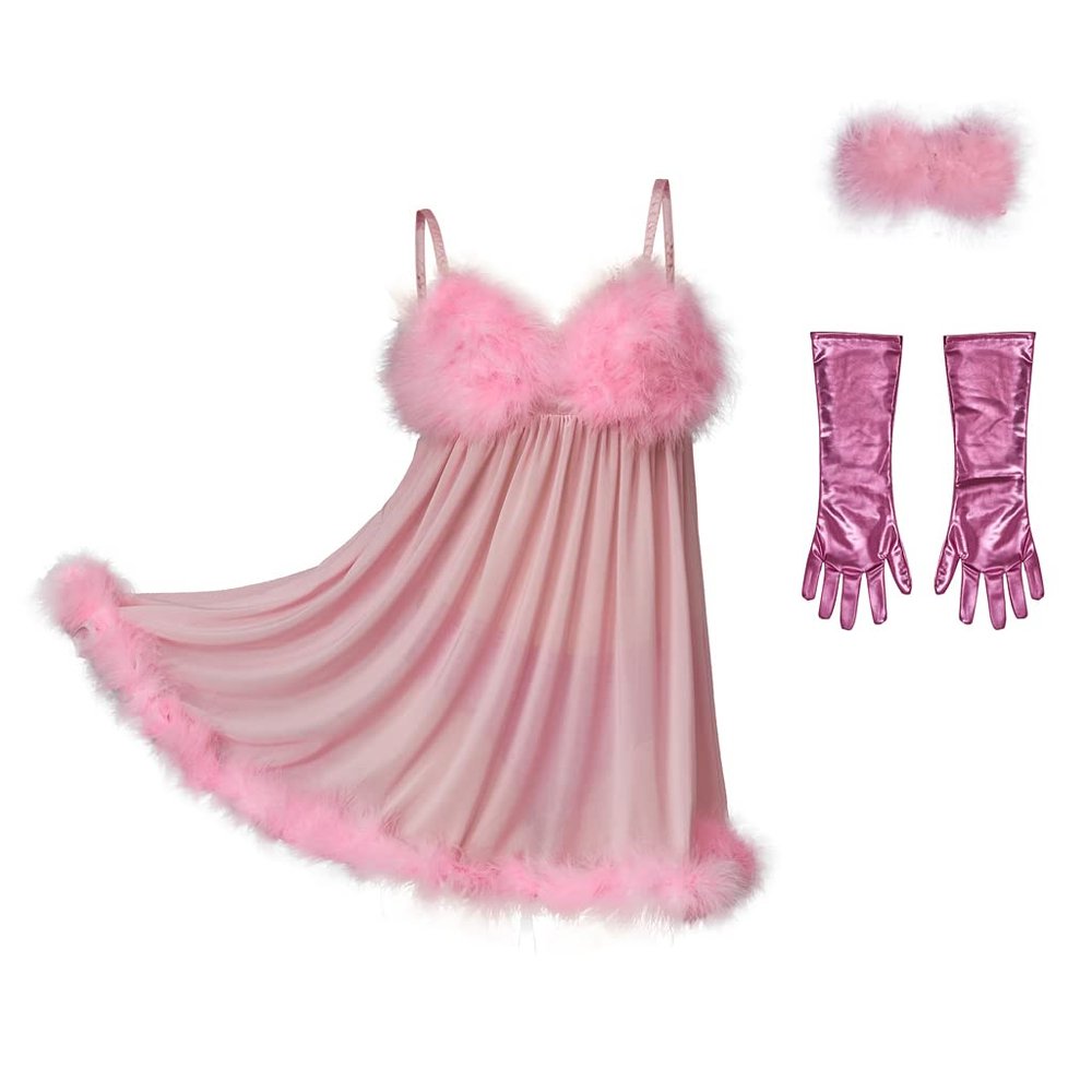 Fembot Cosplay Costume Women's Sexy Nightdress with Gloves-S