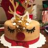 2 Set Christmas Cake Topper Decorations Reindeer Antler Cake Topper with Eyelashes Nose Ear for Easter Xmas Party Decor Supplies view 3