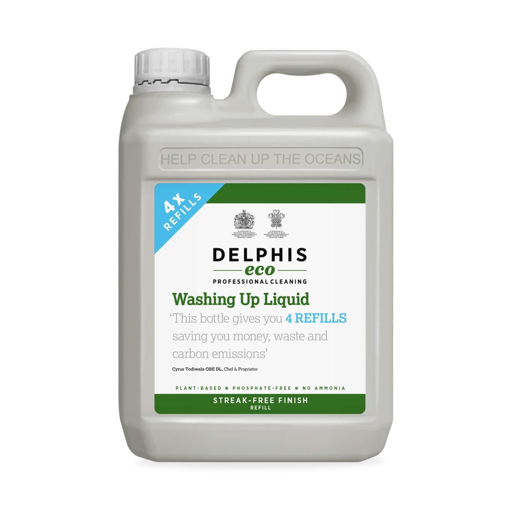 Delphis Eco Washing Up Liquid 2L Refill | Natural Washing Up Liquid | Eco Friendly Washing Up Liquid Bulk Buy | 2 Litre refill