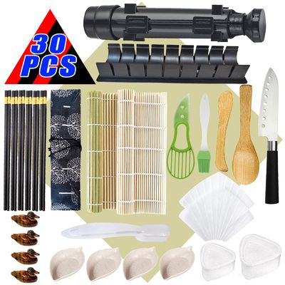 Niantime Sushi Making Kit, Complete 30-in-1 for Beginners - Includes Chef Knife, Bamboo Mats, Sushi Mold, Bazooka Roller & Temaki Mats