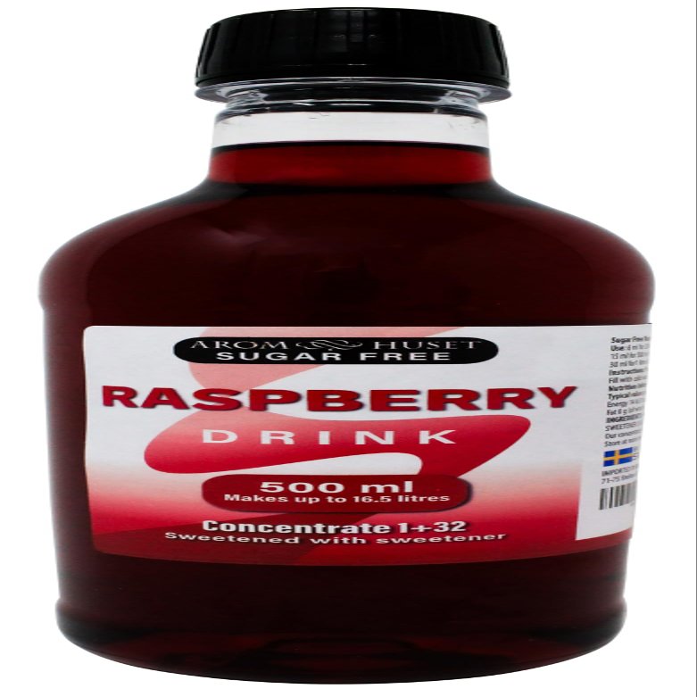500ml Raspberry Diluting Concentrate - Sugar-Free & Highly Concentrated - Makes 16.5Litres of Still Drinks - Easy 1:32 Mixing Ratio - Refreshing Raspberry Flavor Squash Syrup for Drinks