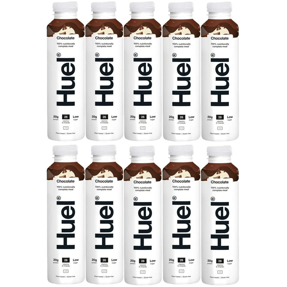 10 x 500ml Vegan Chocolate Drink Natural Shake Meal Vitamins Minerals Low Sugar Protein