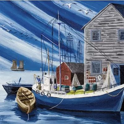 20 Napkins Fishing Boat | Maritime | Lake | Sea | Table Decoration | Decoupage | Napkin Technology 33 x 33 cm