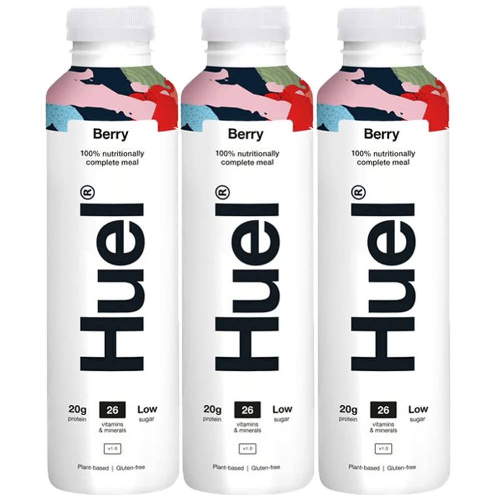 3 x 500ml Vegan Berry Fruit Drink Natural Smoothie Meal Vitamins Minerals Low Sugar Protein Juice