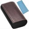 Double Glasses Case Aluminum Hard Shell Faux Leather for Men, Women | for Reading Glasses and Sunglasses etc., Leather, Large view 1