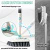3-In-1 Shower Cleaning Brush with 51'' Long Handle, Fixable Bathroom Cleaning Brush, Long Handled Scrubbing Brush for Bathroom Tile, Adjustable Bathroom Cleaning Products by MAYKI view 2