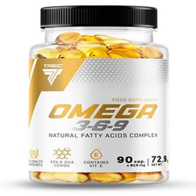 TREC Nutrition Omega 3-6-9 | 90 caps  Optimal Blend of Fatty Acids for Heart, Immune, and Brain Health - Prostaglandin Support Formula