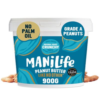 ManiLife Original Roast Crunchy Peanut Butter, 900g Tub - Small Batch Vegan Peanut Butter Made from Single Origin Grade-A Argentine Peanuts - No Palm Oil, No Added Sugar, No GMOs