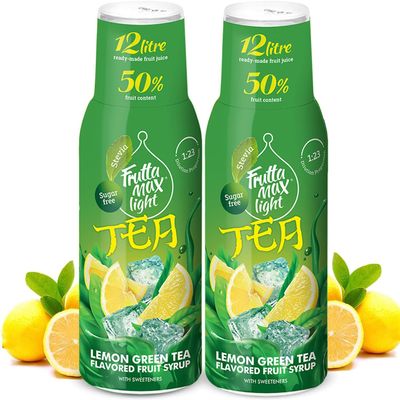 2 Pack - FruttaMax Sugar-Free Green Tea Syrup  50% Real Fruit | Low-Calorie Drink Syrup for Soda Makers, Cocktails & Desserts  2x500ml