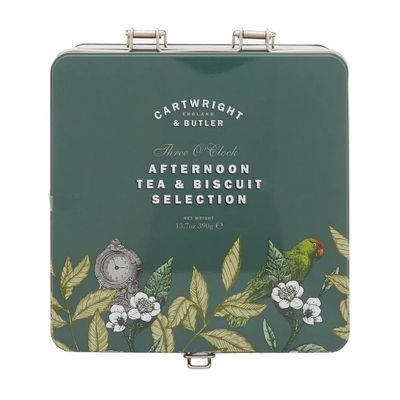 Cartwright & Butler | Three O'clock Afternoon Tea & Biscuit Selection Tin - Gift Basket, Birthday Treats, Thank You Gift, Thinking of You, Father's Day Gift, Mother's Day Gift