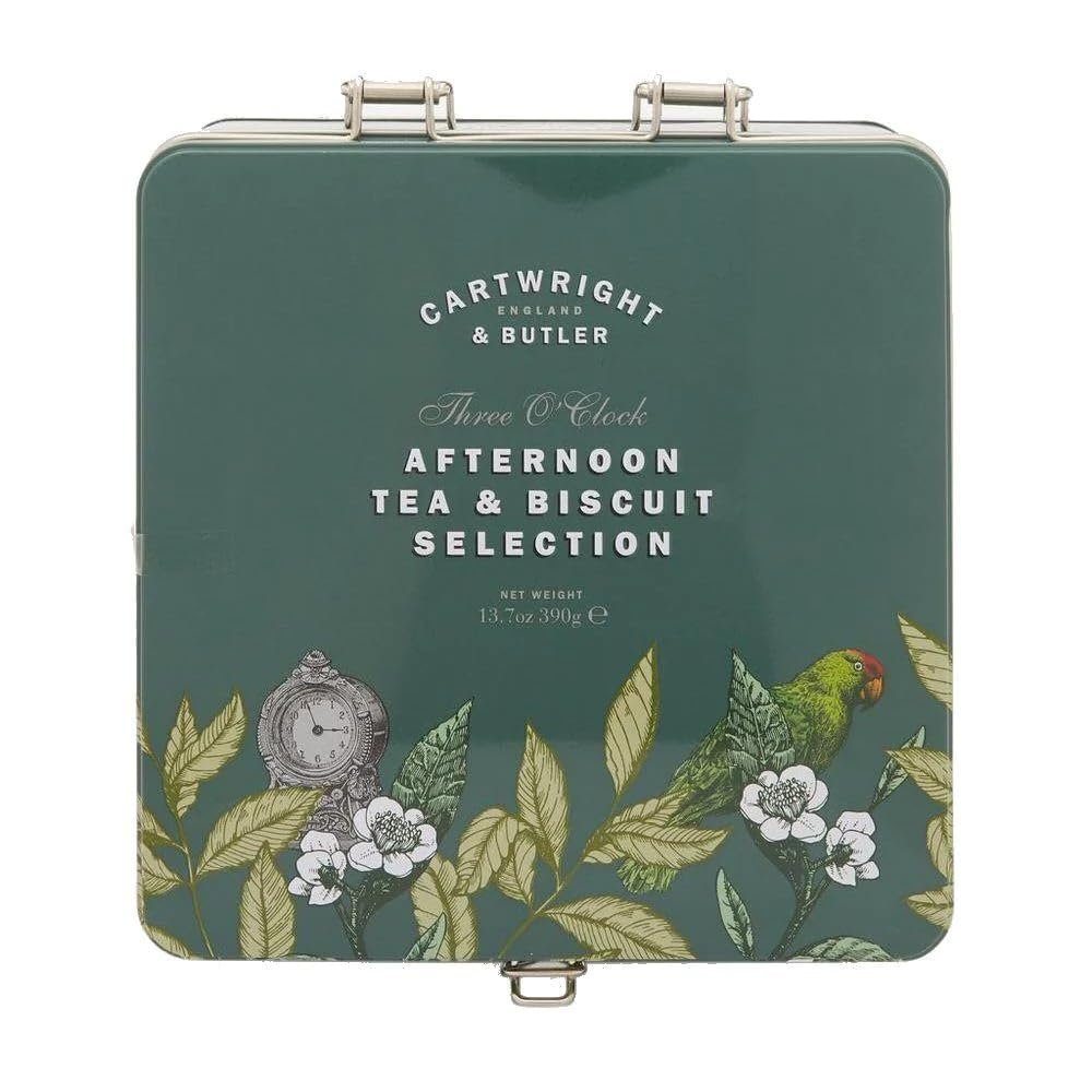 Cartwright & Butler | Three O'clock Afternoon Tea & Biscuit Selection Tin - Gift Basket, Birthday Treats, Thank You Gift, Thinking of You, Father's Day Gift, Mother's Day Gift