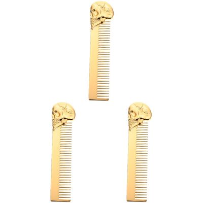 Beaupretty 3pcs Household Hair Comb Zinc Alloy Comb for Men Pocket Comfortable Grip for Daily Hairdressing Accessory