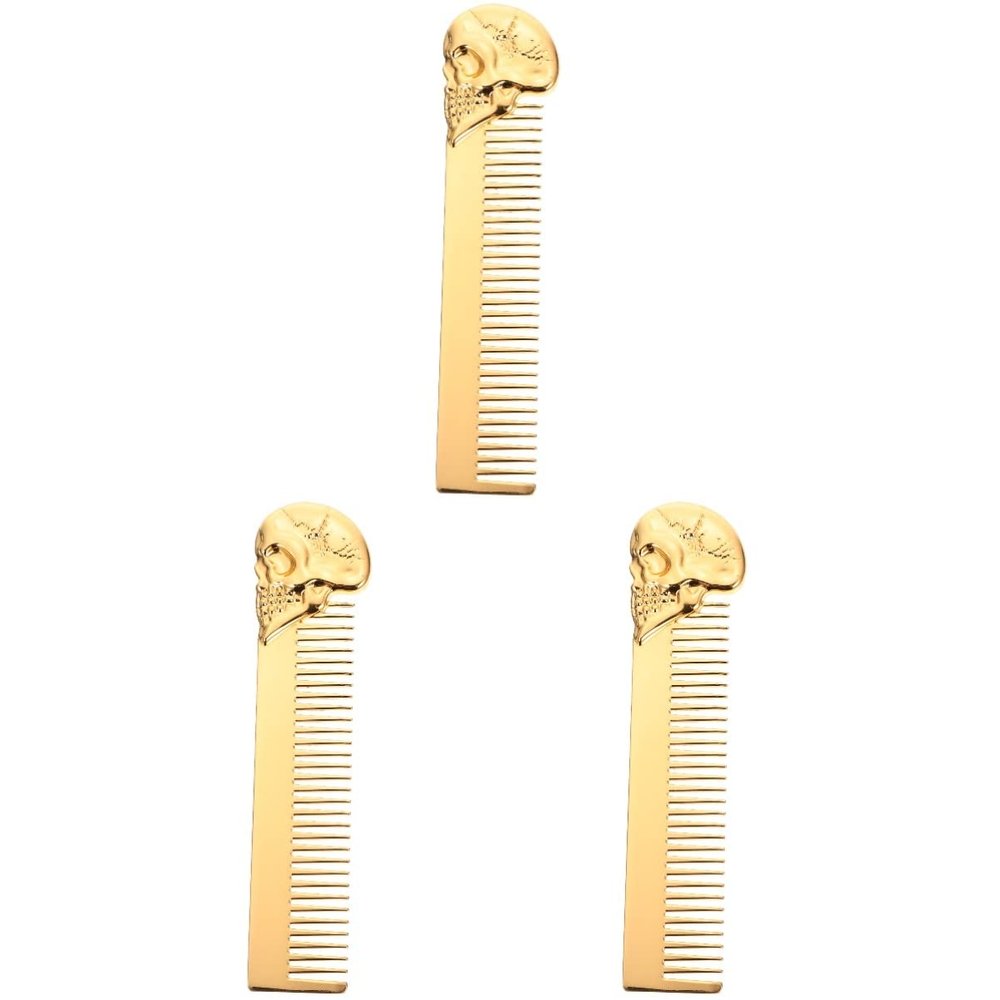 Beaupretty 3pcs Household Hair Comb Zinc Alloy Comb for Men Pocket Comfortable Grip for Daily Hairdressing Accessory