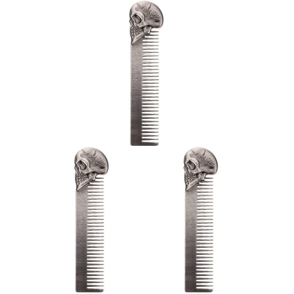 Beaupretty 3pcs Household Hair Comb Zinc Alloy Comb for Men Pocket Hairdressing Accessory for Daily Use