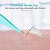3 Pieces Pointed Tweezers Ingrown Hair Tweezers Precision Needle Nose Pointed Tweezers Stainless Steel Blackhead Remover for Eyebrow Hair, Facial Hair Removal (Blue,Red,Purple) view 4
