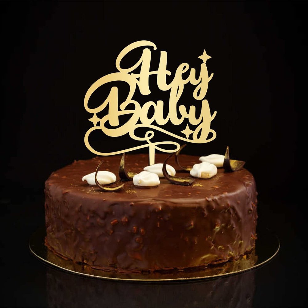 Hey Baby Cake Toppers Baby Baptism Cake Topper Personalized Mama To Be Decorations Baby Baptism Gifts For New Mom Gold