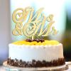 Gold Mrs & Mr Cake Toppers Personalized Silhouette Funny Bride & Groom Cake Topper For Engagement Bride to Be Party Supplies Bridal Shower Gifts For Him/Her 6inch view 4