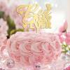 Best Day Ever Cake Topper Mr And Mrs Rustic Wedding Engagement Cake Toppers Customize Silhouette Romantic Bride & Groom Cake Toppers For Wedding Engagement Cake Decorations Wedding Gifts Gold 6inch view 3
