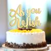 As You Wish Cake Topper Personalized Wedding Mr & Mrs Cake Toppers Silhouette Customize Elegant Bride & Groom Cake Toppers For Wedding Bridal Shower Party Decorations Bridal Shower Gifts Gold 6inch view 4