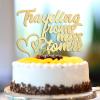 Traveling From Miss To Mrs Cake Toppers Personalized Mr & Mrs Wedding Cake Topper Silhouette Personalized Bride And Groom Cake Topper For Wedding Engagement Cake Decorations Engagement Gift Gold view 4