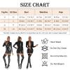 Maeau - Women Catsuit Latex Playsuit Patent Leather Bodysuit Lingerie Jumpsuit Bodycon Dress Cosplay Party Clubwear Dancewear - Black view 2