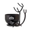 Grandslam Razor and Brush Stand with Double Stainless Steel Design Shave Soap Bowl Set for Shaving Brush and Straight Razors, Barber Razors, Safety Razors Black view 1