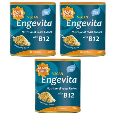 Marigold Vegan Engevita Nutritional Yeast Flakes with Vitamin B12, 100g