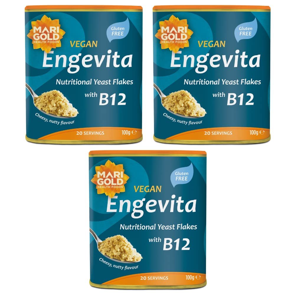 Marigold Vegan Engevita Nutritional Yeast Flakes with Vitamin B12, 100g