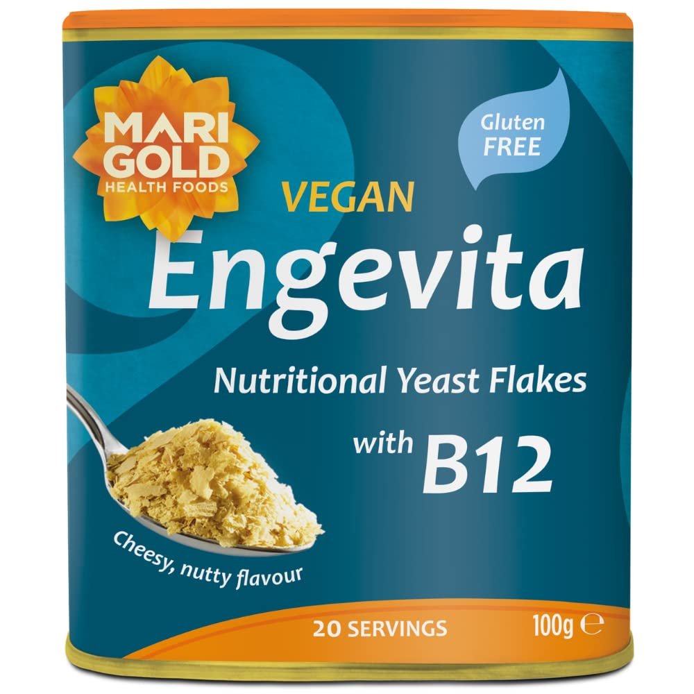 Marigold Engevita Nutritional Yeast Flakes with Vitamin B12, 100g  Vegan, High in B Vitamins, Protein & Fibre