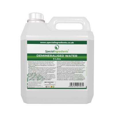 Special Ingredients Ultra Pure Food Grade Demineralised Purified Water H2O - Suitable for Vegans, Non-GMO, Gluten Free (5 Litre)