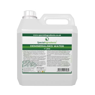 Special Ingredients Ultra Pure Food Grade Demineralised Purified Water H2O - Suitable for Vegans, Non-GMO, Gluten Free (1 Litre)