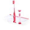 Children's Hourglass Sand Clock Case Set with Toothbrush (Red) view 2