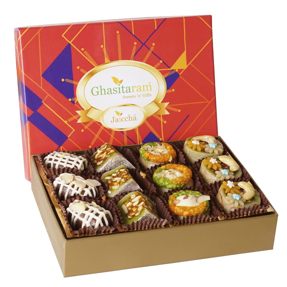 Ghasitaram Gifts Jaiccha Exotic Dryfruit Sweets in Premium Box 12pcs |Diwali Gifts,Holi,Rakhi,Valentine,Christmas,Birthday,Anniversary,Gift for Her,Him,Mothers Day,Fathers Day|