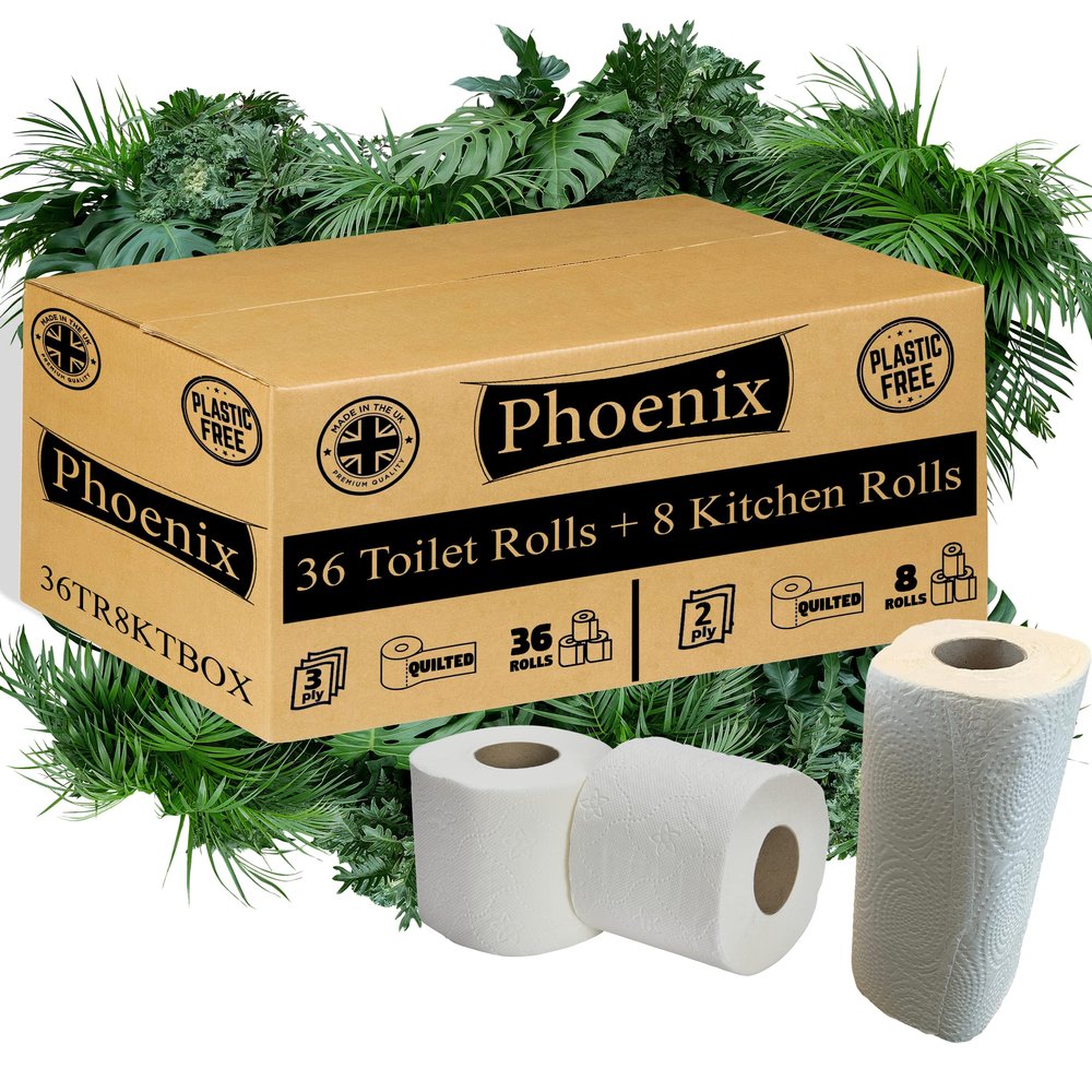 36 Rolls of ECO Toilet Rolls & 8 Rolls of Kitchen Rolls - Plastic Free