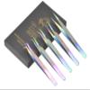 Wishbeauty Eyelash Extension Tweezers Set 5 PCS for Volume Lash Extensions Stainless Steel Eyelash Tweezers for Extensions- (Rainbow) view 1