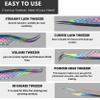 Wishbeauty Eyelash Extension Tweezers Set 5 PCS for Volume Lash Extensions Stainless Steel Eyelash Tweezers for Extensions- (Rainbow) view 4