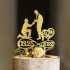His And His Elegant Cake Topper - Groom And Groom - Personalized Two Guys Wedding Cake Topper Wedding/Aniversary /Engagement Gifts view 2