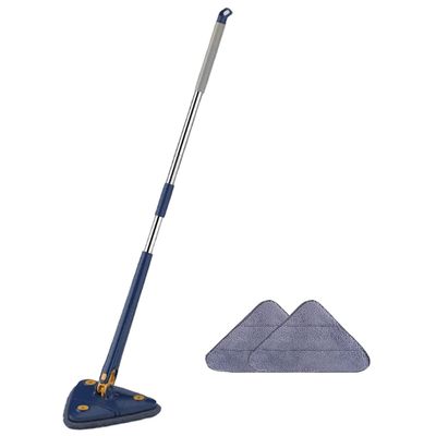 360 Rotatable Adjustable Cleaning Mop, Wall Mop with Long Handle, Wet Dry Replacement Triangle Mop, Multifunctional Mop for Wall, Ceiling, Window and Baseboard Cleaner (White)